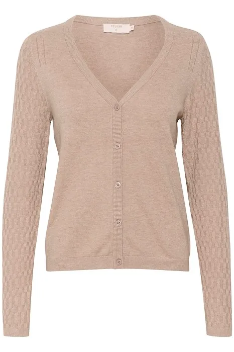 Dela Cable Knit Cardigan Mountain Trail Melange – CREAM - Image 6