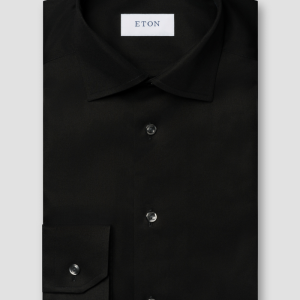 Slim Signature Twill Shirt, Sort