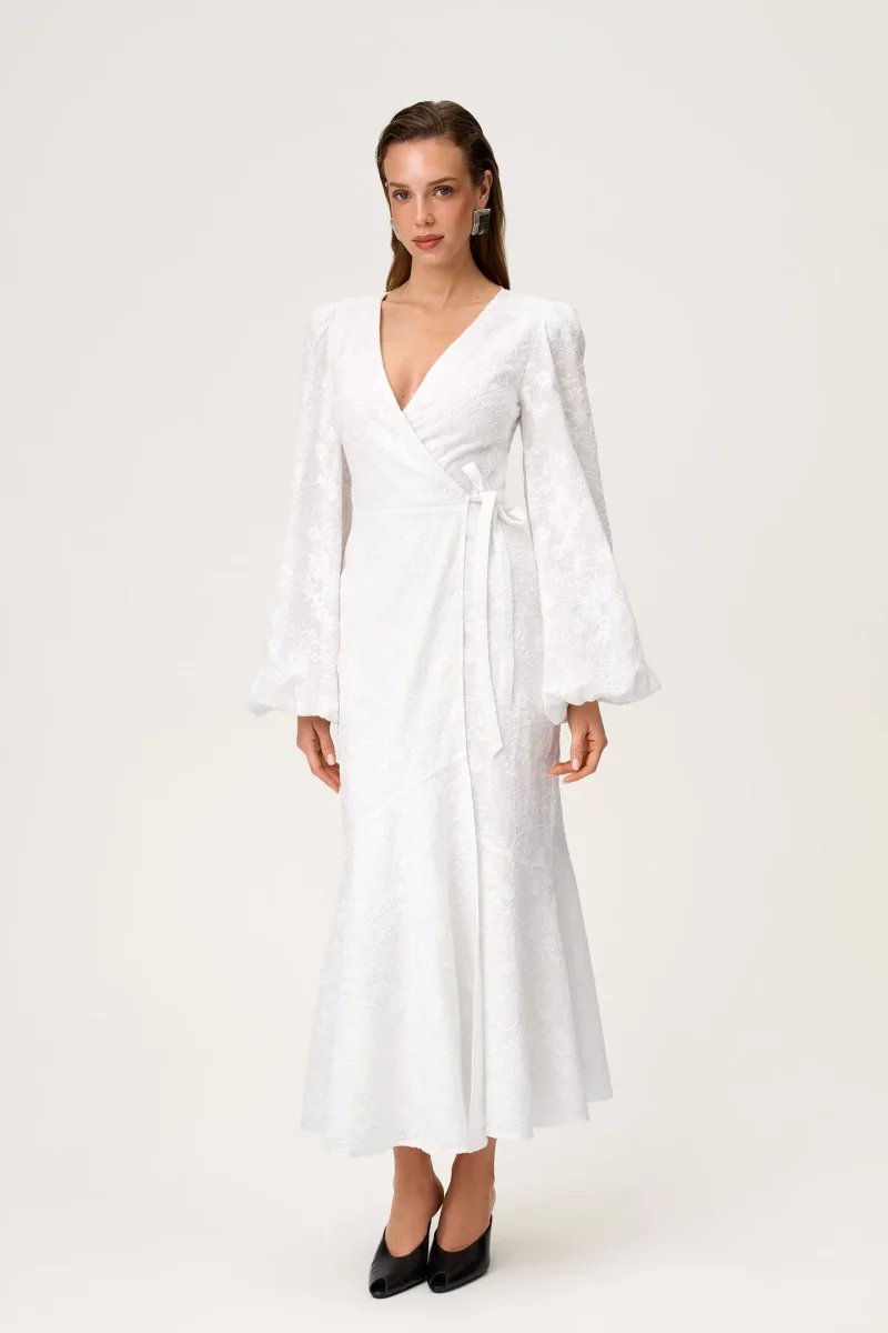 Portofino Maxi Dress White Embroidery - Image 8