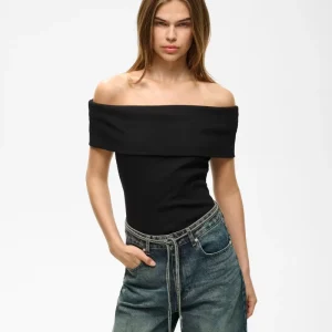 GZdrew Off Shoulder Top Black