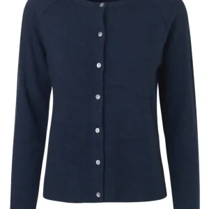 Cardigan i ull mørkblå