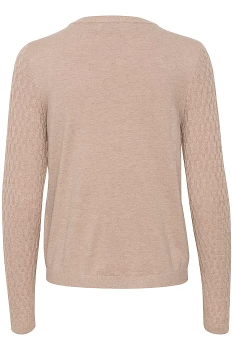 Dela Cable Knit Cardigan Mountain Trail Melange – CREAM - Image 7