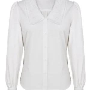 Bluse med fin krage – Rosemunde, Hvit