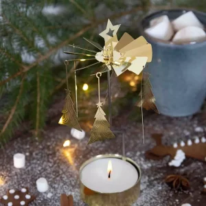 Angel Chime Medium Tree Bow Gold