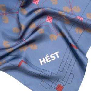 Eliza Silk Scarf Large, Nightshadow Blue