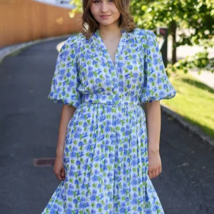 Twisted Midi Dress Peonies