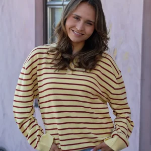Adanne Polo Knit Stripe Yellow/Rust