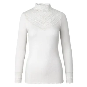 BLOUSE WITH LACE WHITE – ROSEMUNDE