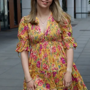 Twisted Mini Dress Daylight Blossom