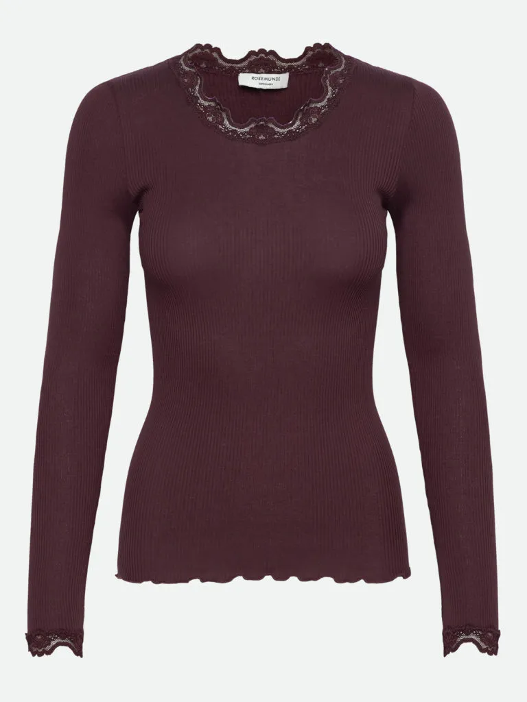 Babette Regular Lace T-shirt Fudge – ROSEMUNDE - Image 5