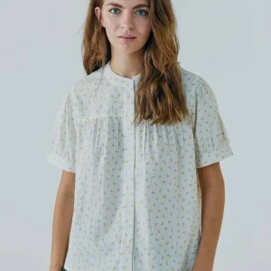NO Fia SS Shirt Light Yellow Flower AOP