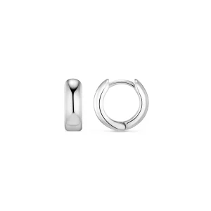 Mini Domed Huggie Hoops Silver