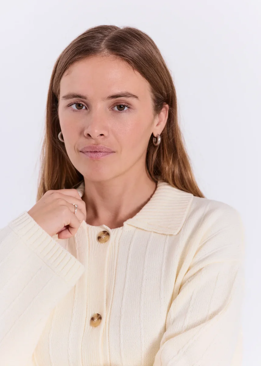 Anja Knit Cardigan Off-White - Image 4
