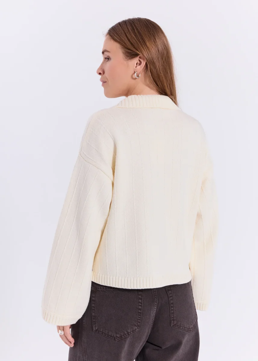 Anja Knit Cardigan Off-White - Image 3