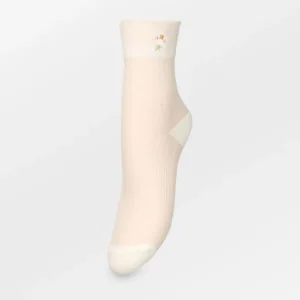 Floral Sheer Sock Birch White