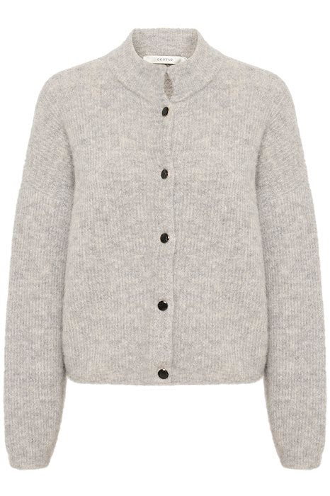 AlphaGZ Short Cardigan Light Grey Melange - Image 3