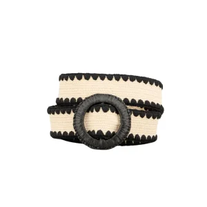 Crochet Slim Zia Belt Nature/Black