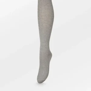 Scallop Knee Sock Grey Melange