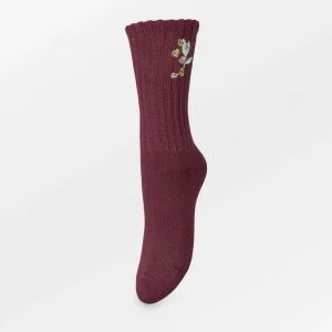 Rosy Cotta Sock Fig Red