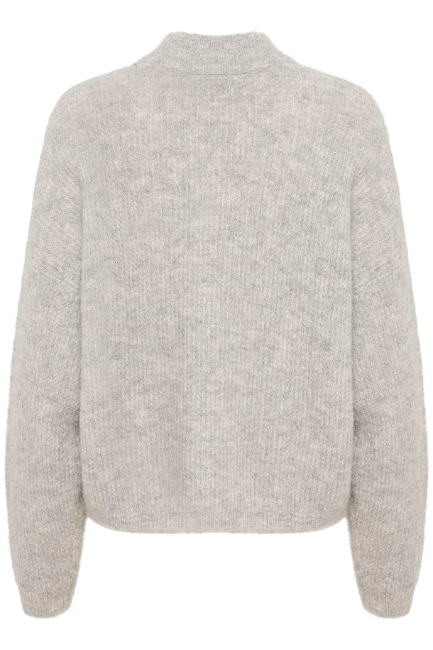 AlphaGZ Short Cardigan Light Grey Melange - Image 4