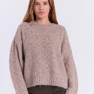 Lillen Knit Top Brown Melange