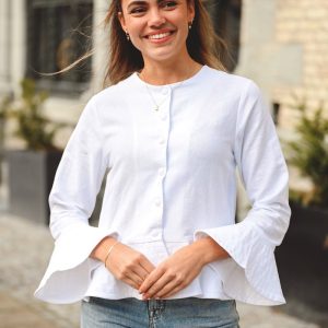 Maren Linen Jacket, White