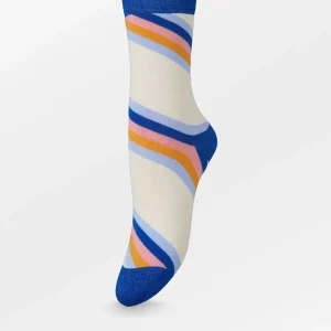 Oblique Striped Sock Blue Surf