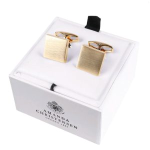 Square Brushed Cufflinks, Gold