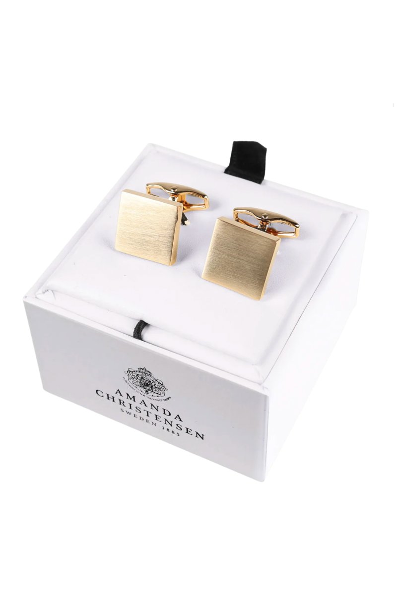 Square Brushed Cufflinks, Gold