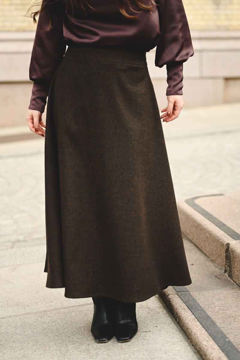 Sandra Maxi Skirt, Dark Brown - Image 5